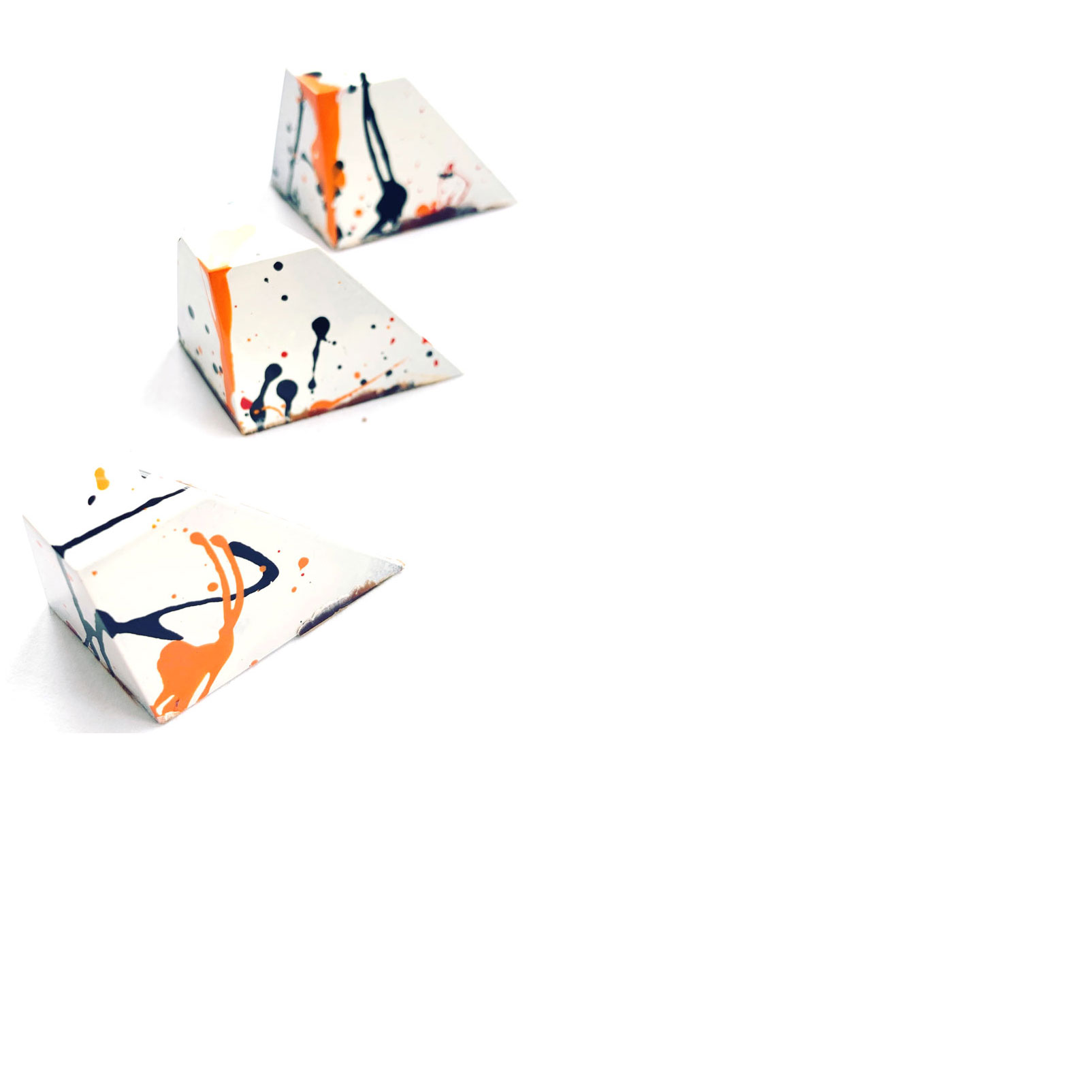 corporate orange black white graffiti chocolates