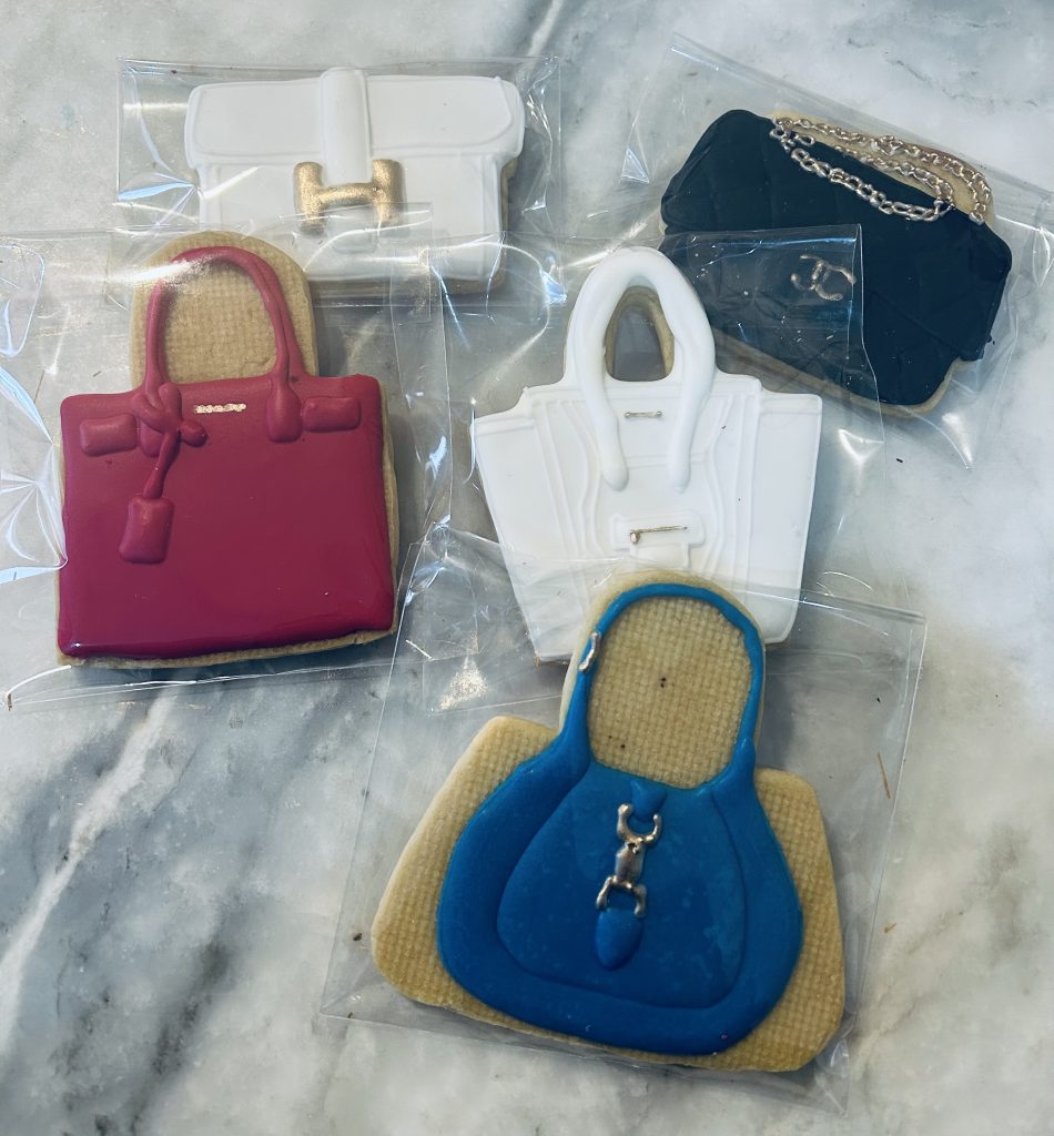 designer handbag biscuits