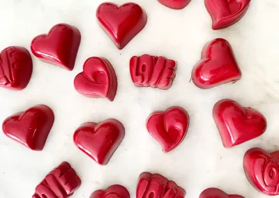 valentines chocolate hearts and love truffles