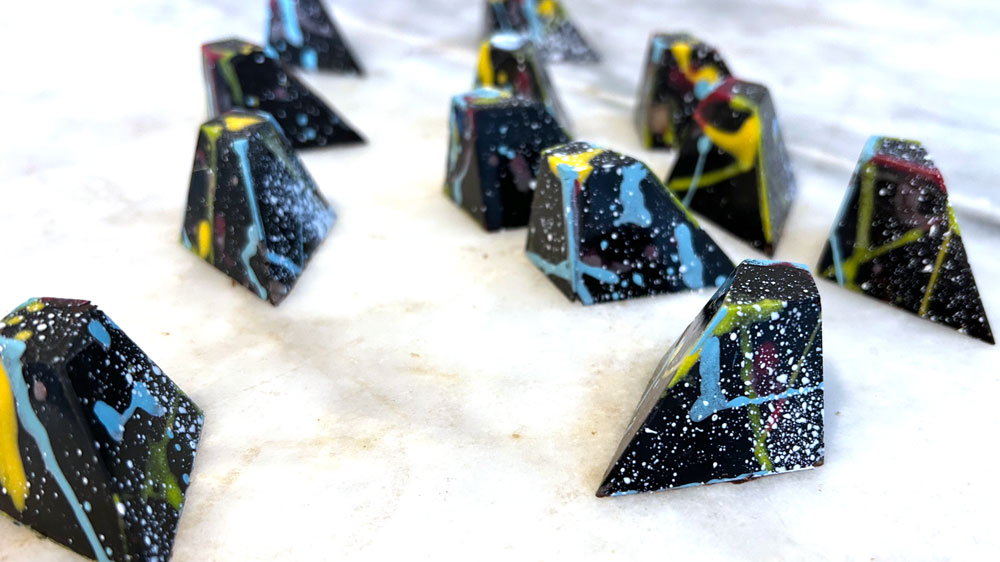 Blue and Gold Artisian Chocolates