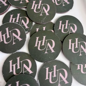 Dark Printed Chocolate 3cm discs Dessert Toppers